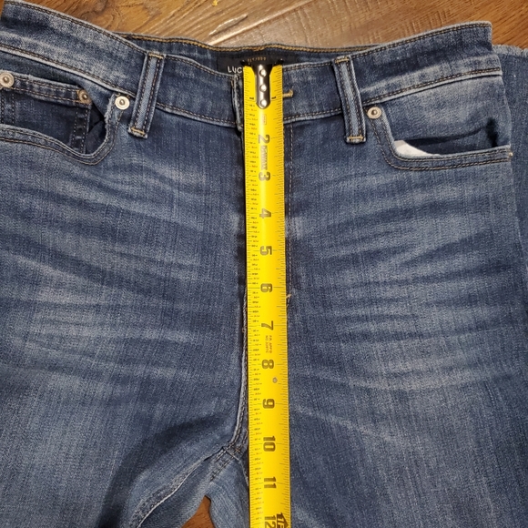 Lucky Brand Bridgette Skinny Size 6/28 Medium Wash Raw Hem High Rise - Picture 8 of 10